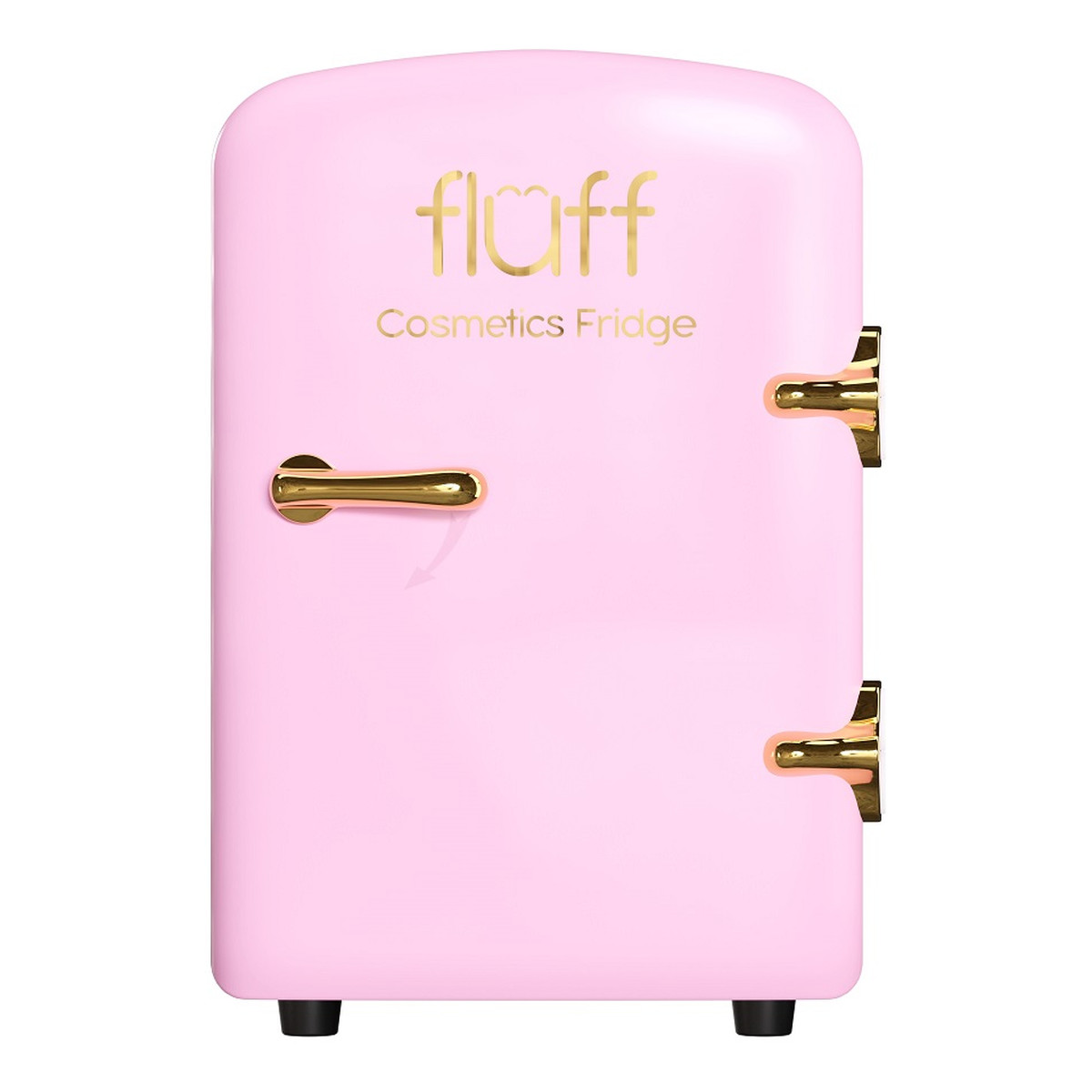 Fluff Cosmetics fridge lodówka kosmetyczna ze złotym logo różowa