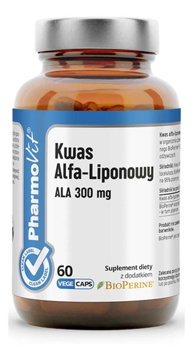 Kwas Alfa-Liponowy ALA 300 mg suplement diety 60 kapsułek