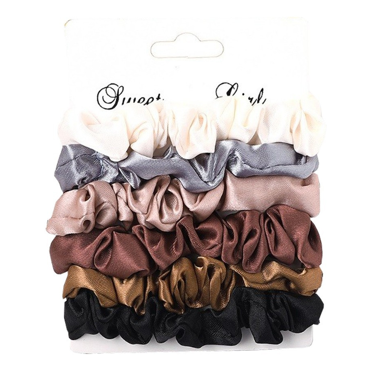 Ecarla Gumki-frotki do włosów typu "scrunchie"-1op.-6szt