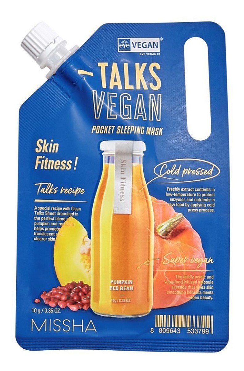 Talks vegan squeeze pocket sleeping mask wygładzająca maseczka całonocna dla skóry problematycznej skin fitness
