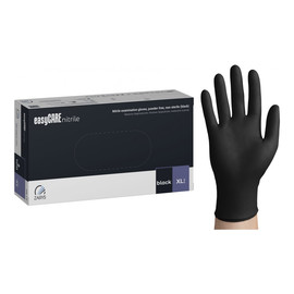 Rękawice diagnostyczne nitrylowe bezpudrowe niesterylne czarne XL 100szt.