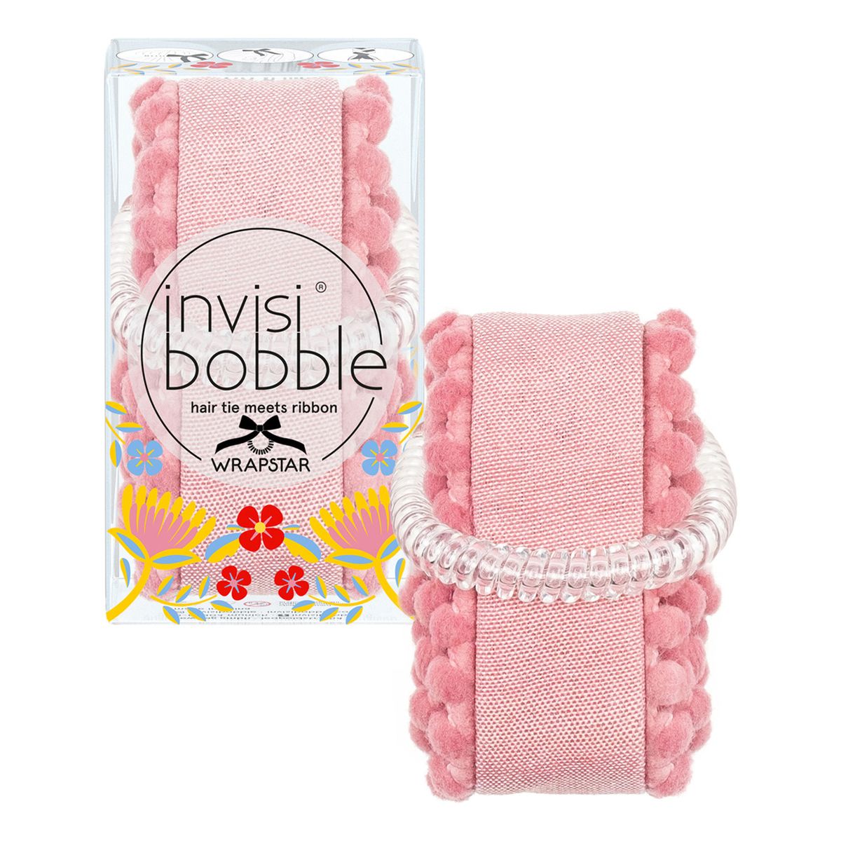 Invisibobble Wrapstar flores & bloom gumka do włosów ze wstążką