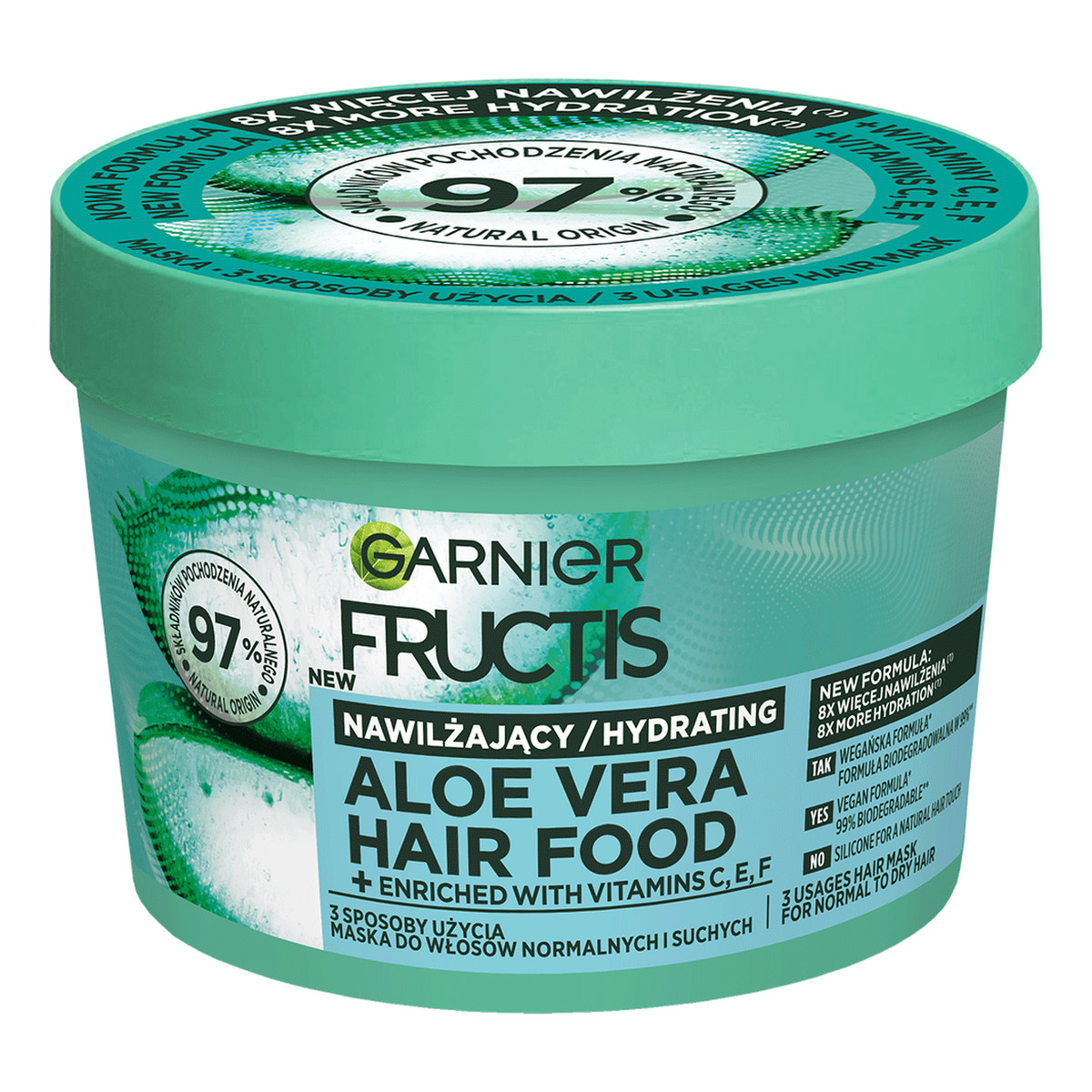 Garnier Fructis Aloe Vera Hair Food Maska nawilżająca do włosów normalnych i suchych 400ml