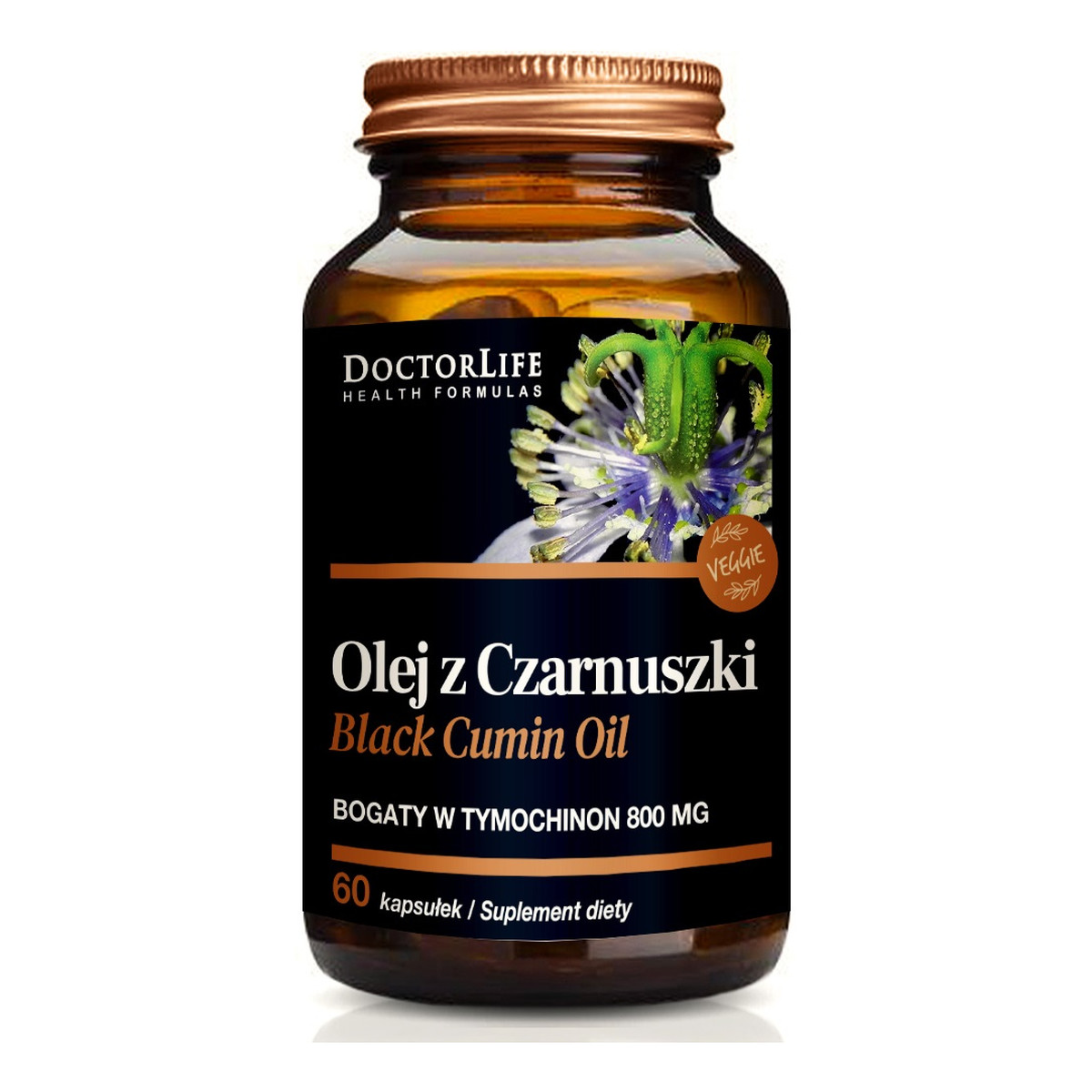 Doctor Life Black cumin oil olej z czarnuszki 1000mg suplement diety 60 kapsułek