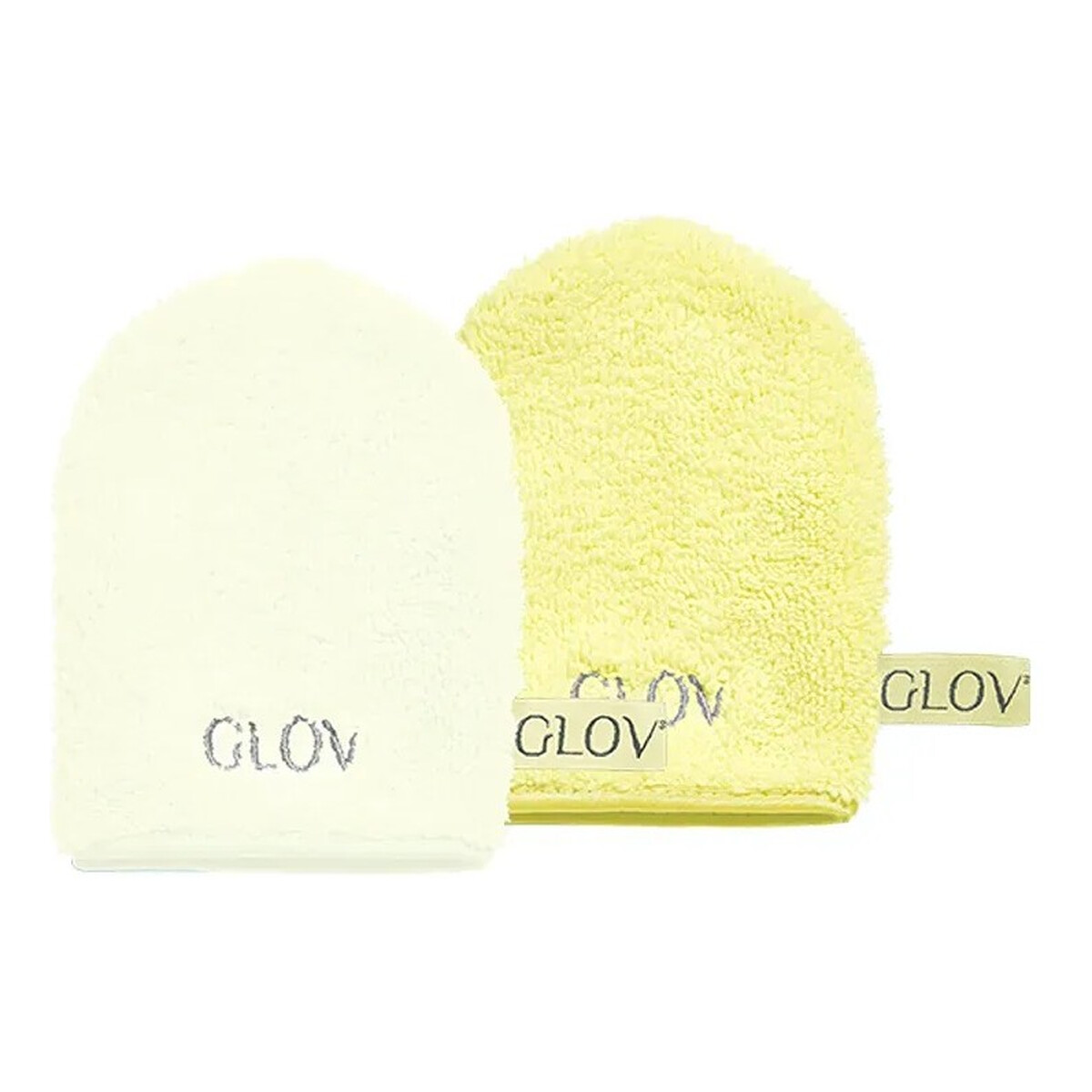 Glov Iconic Mitt Water-Only Skin Zestaw rękawiczek do demakijażu i oczyszczania twarzy baby banana + ivory 2szt