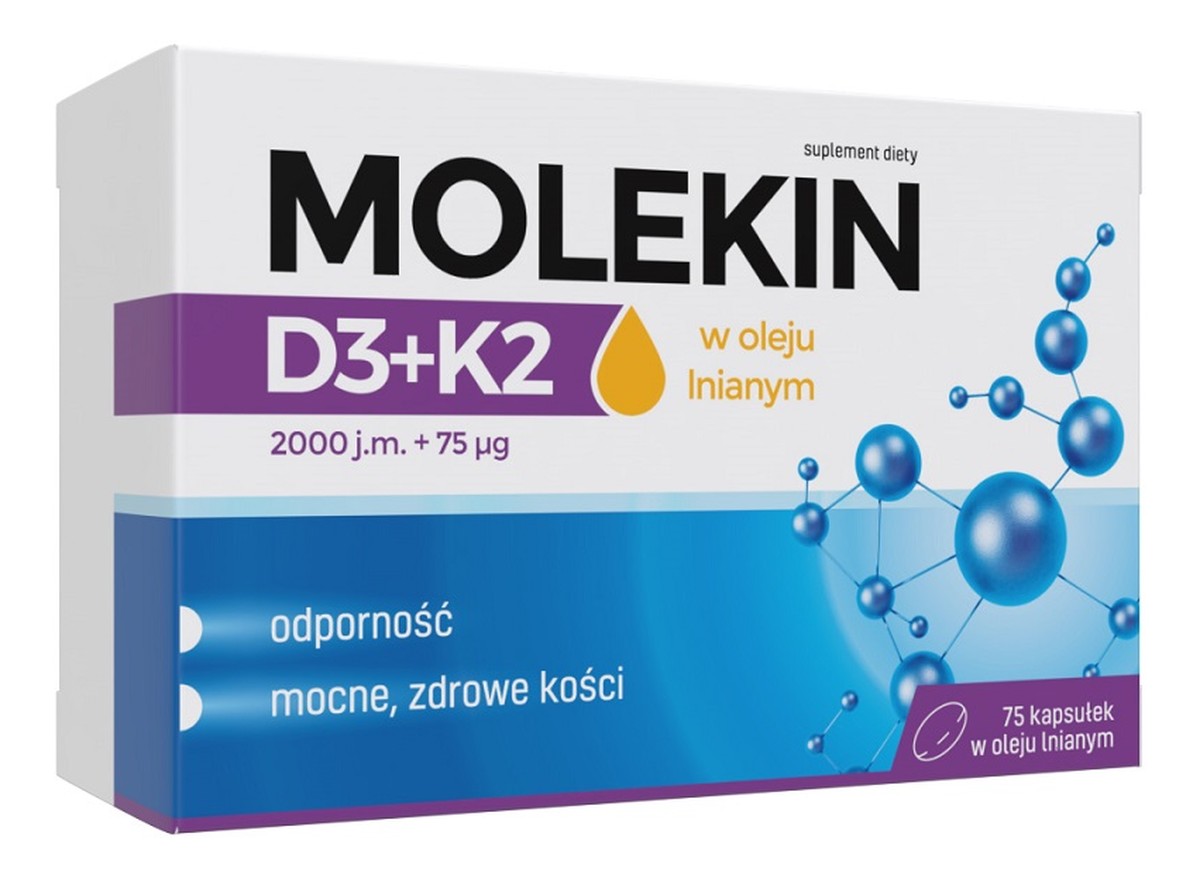 D3+k2 w oleju lnianym suplement diety 75 kapsułek