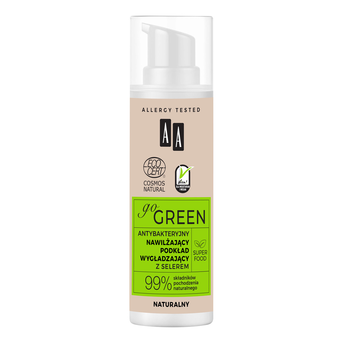 AA Go Green antybakteryjny nawilżający podkład wygładzający z selerem 30ml
