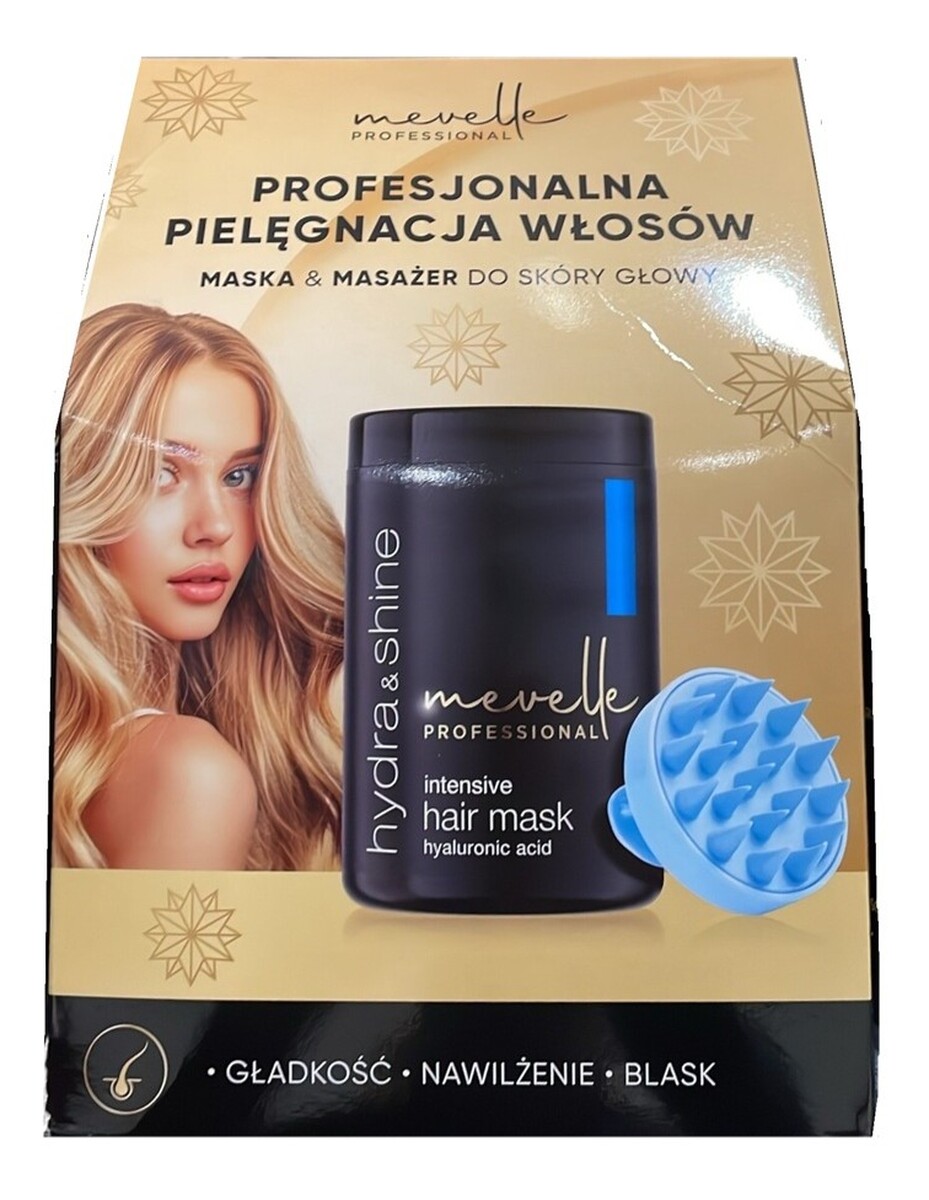 Zestaw maska do włosów 900ml + masażer do skóry głowy