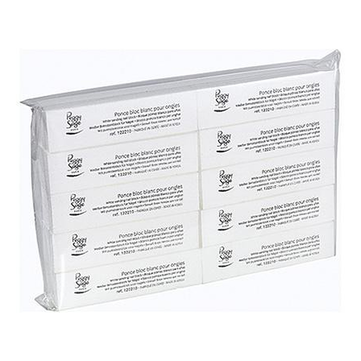 Peggy Sage Pack Of 10 White Sanding Nail Blocks komplet bloków polerskich do paznokci Biały 10szt