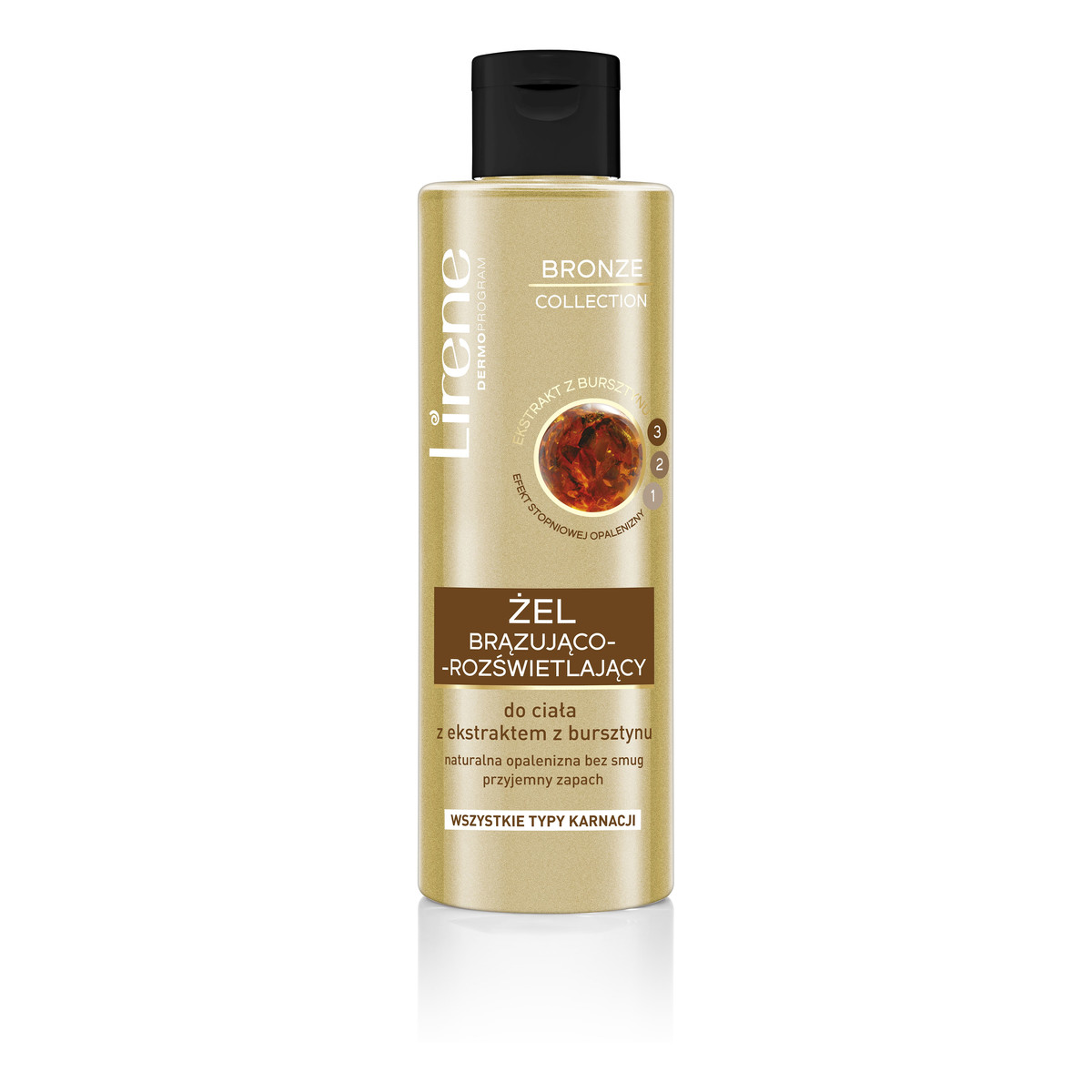 Lirene Bronze collection ŻEL BRĄZUJĄCO-ROZŚWIETLAJĄCY DO CIAŁA Z EKSTRAKTEM Z BURSZTYNU 190ml