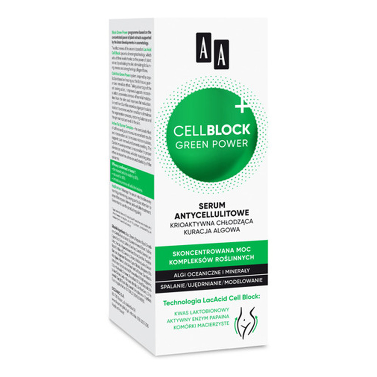 AA Cell Block Green Power Serum Antycellulitowe Krioaktywna chłodząca kuracja algowa 200ml