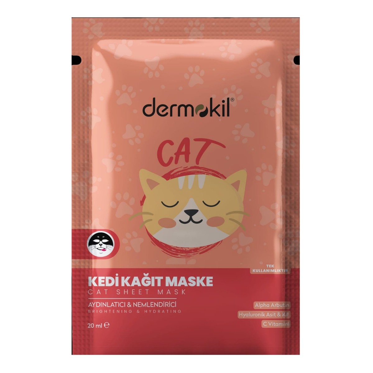 Dermokil Sheet mask maseczka do twarzy w płachcie cat 20ml