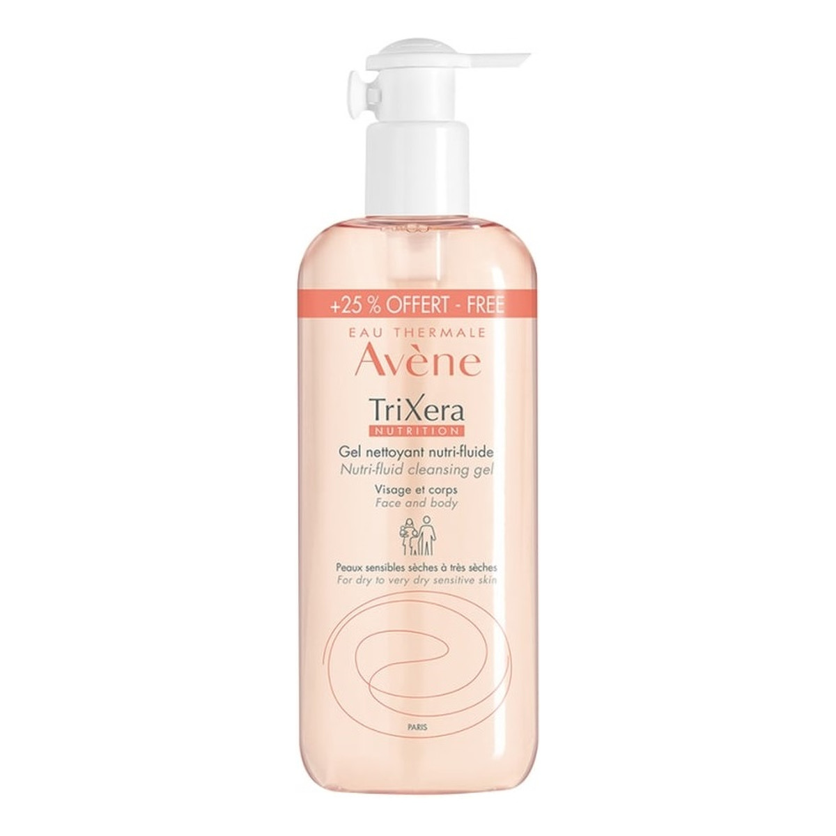 Avene TriXera Nutrition Nutri-Fluid Cleansing Gel Żel oczyszczający 500ml