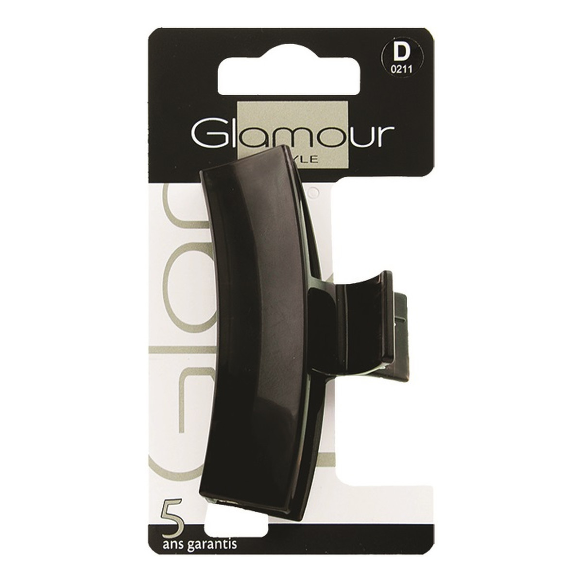 Glamour Klamra do spinania włosów podłużna Czarna