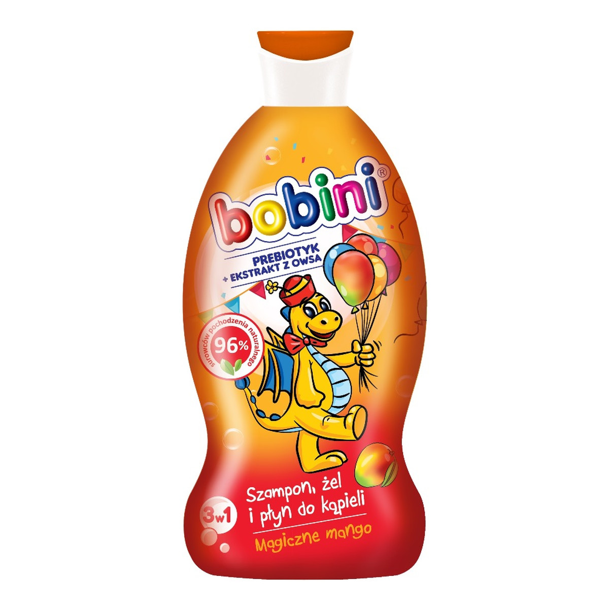 Bobini Magiczne mango Szampon. żel pod prysznic i płyn do kąpieli 330ml
