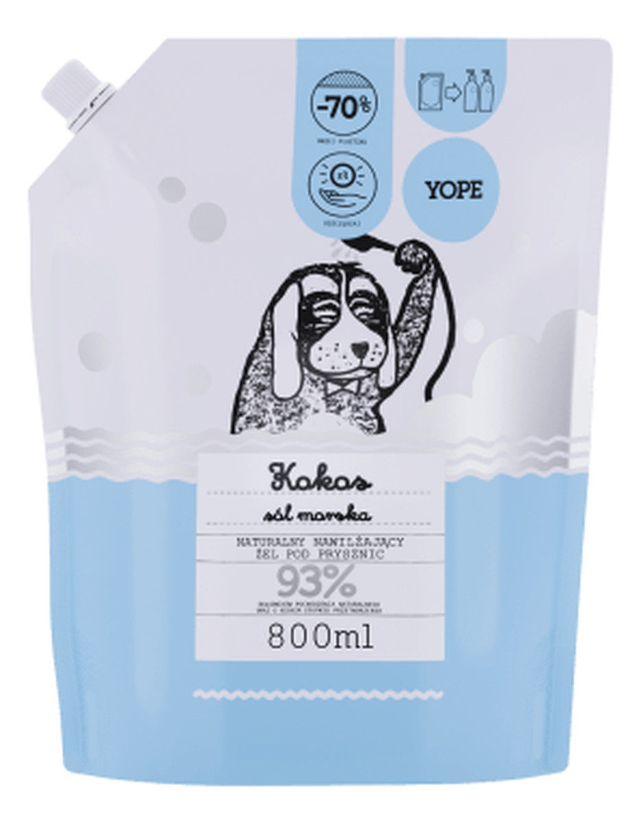 Naturalny nawilżający żel pod prysznic Kokos i Sól Morska zapas