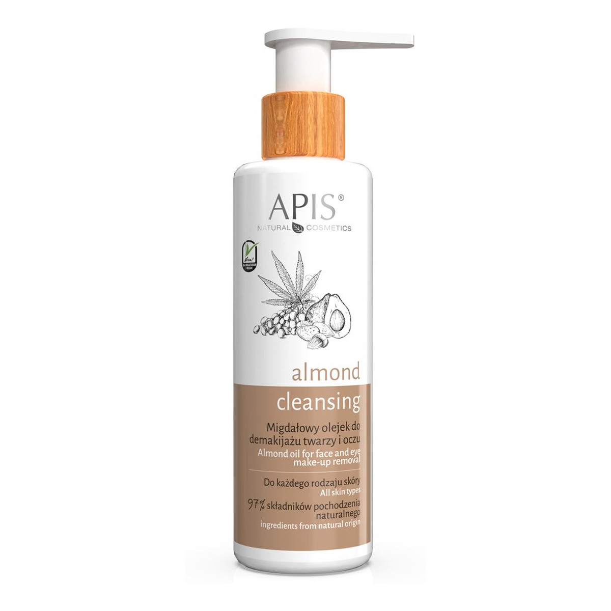 Apis Almond Cleansing Migdałowy olejek do demakijażu twarzy i oczu, 150ml