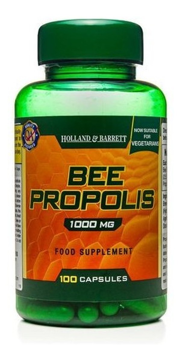 Bee Propolis 1000mg produkt wegański Propilis suplement diety 100 kapsułek