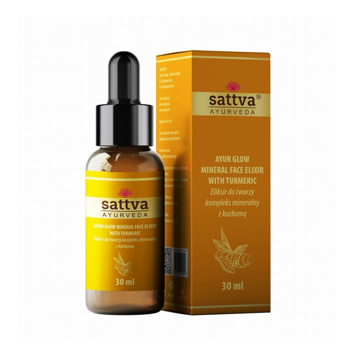 Sattva Serum-eliksir do twarzy Kompleks mineralny z kurkumą 30ml