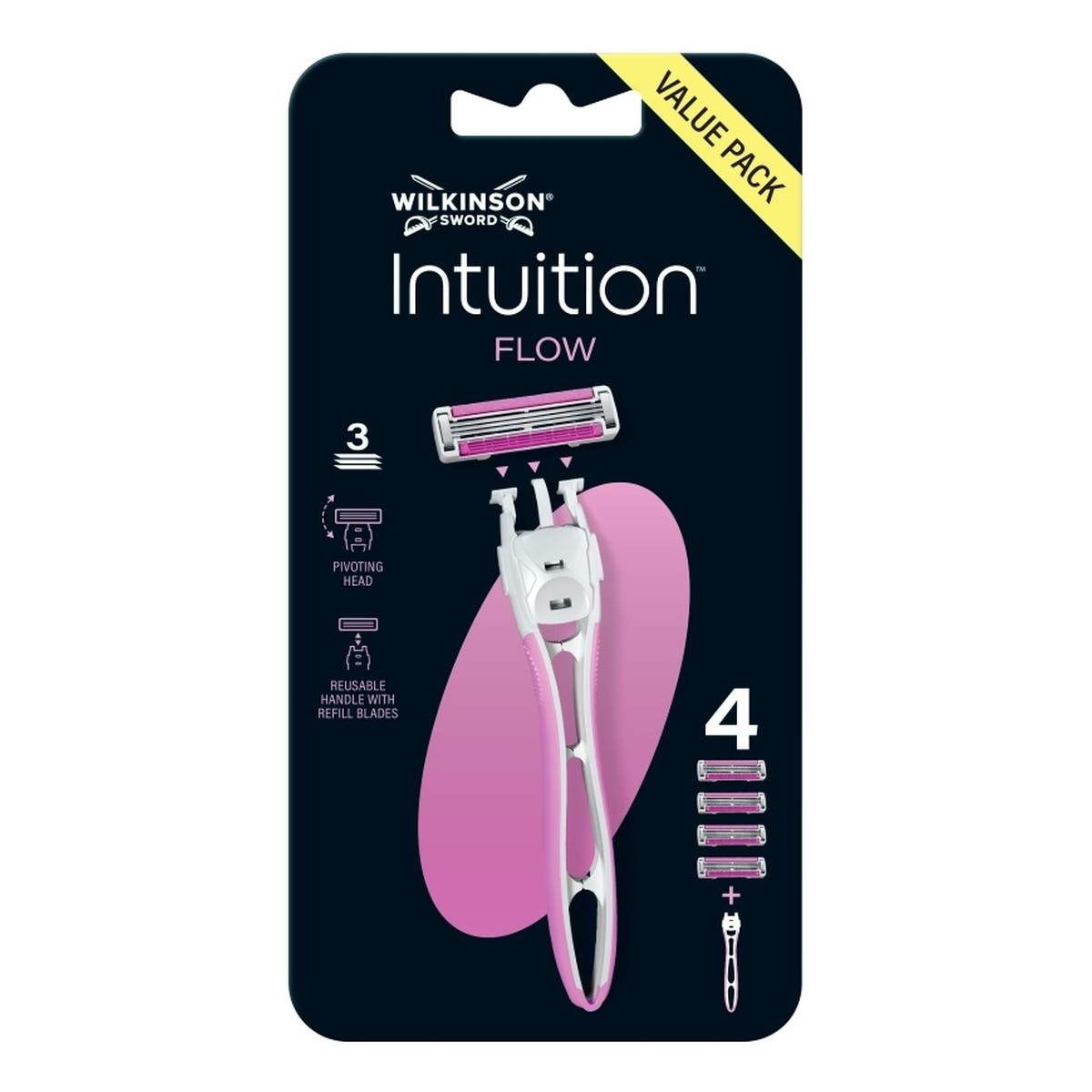 Wilkinson Intuition Flow maszynka do golenia dla kobiet + 4szt wkładów