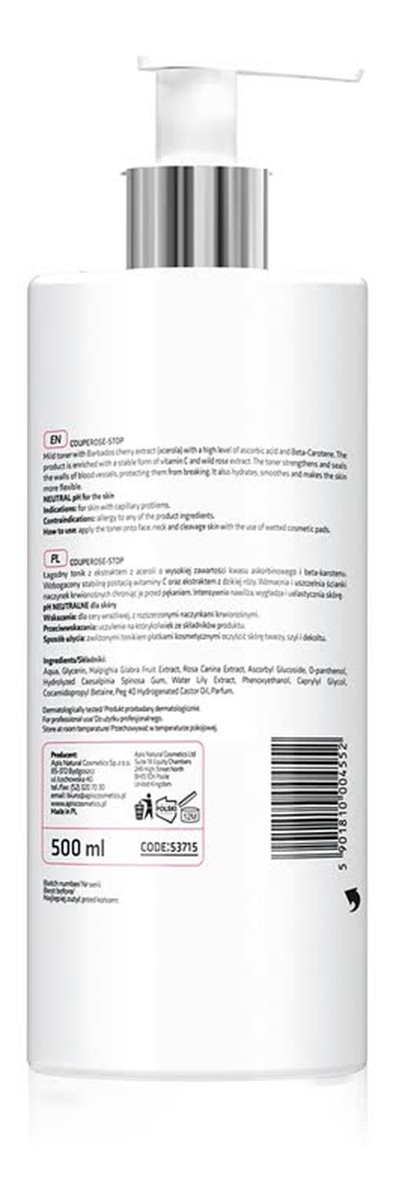 Couperose-stop toner tonik do cery naczynkowej z acerolą