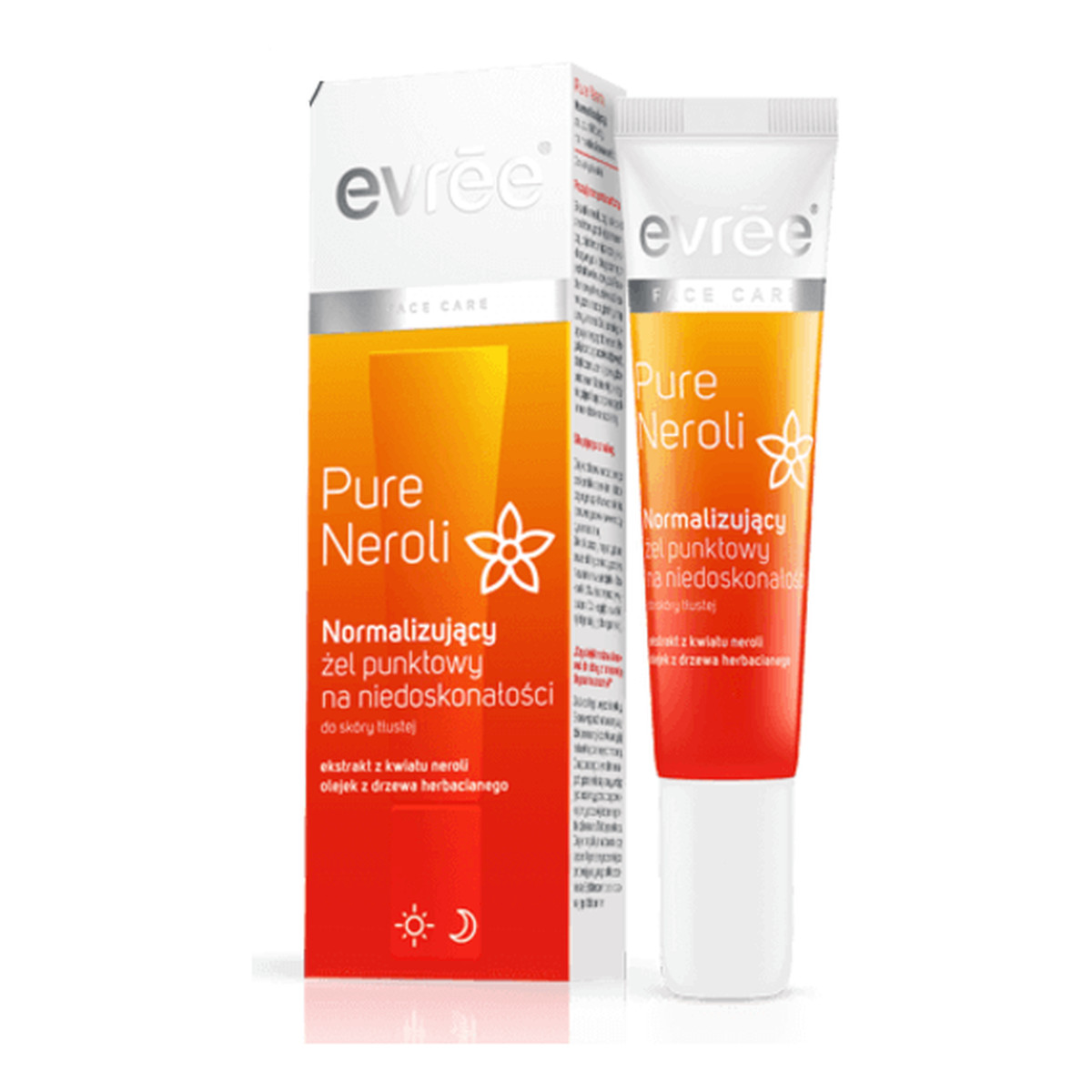 Evree Pure Neroli , Normalizujący żel punktowy na niedoskonałości, cera tłusta z niedoskonałościami, 15ml