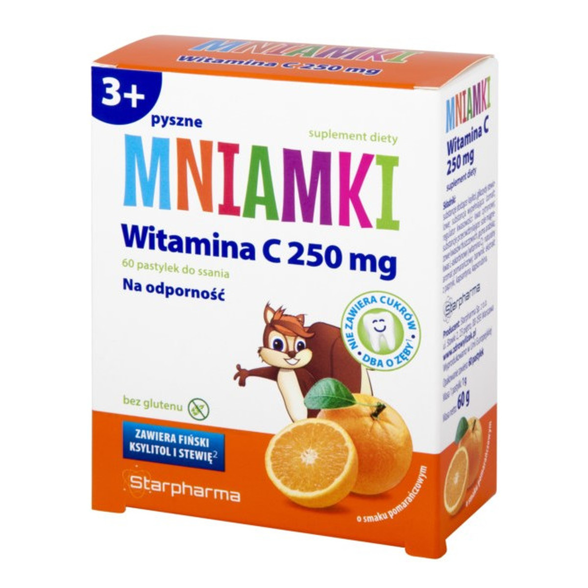 Starpharma Mniamki Witamina C suplement diety dla dzieci 60 pastylek do ssania 250g