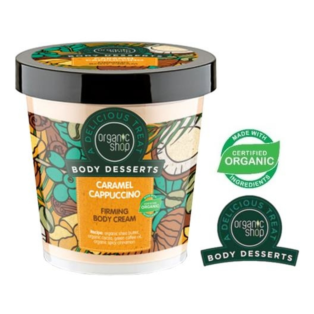 Organic Shop Body Desserts Carmel i Cappuccino Ujędrniający Krem Do Ciała 450ml