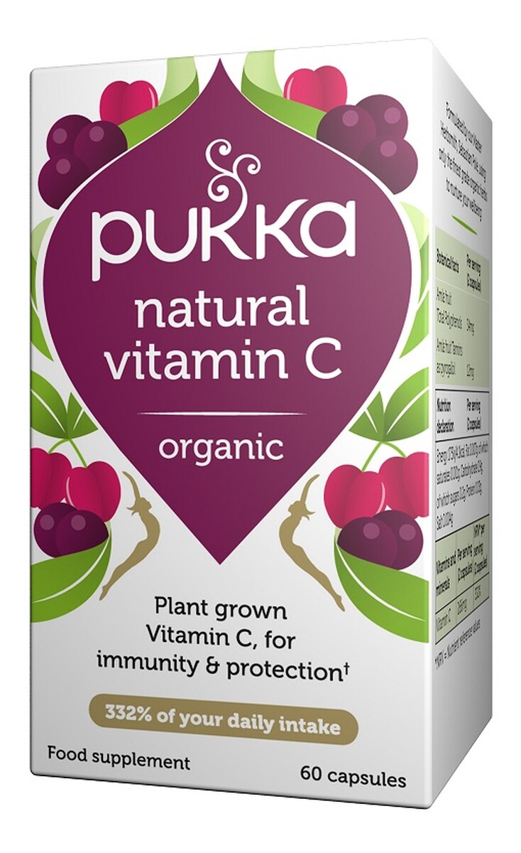 Natural vitamin c suplement diety owoc aceroli 60 kapsułek