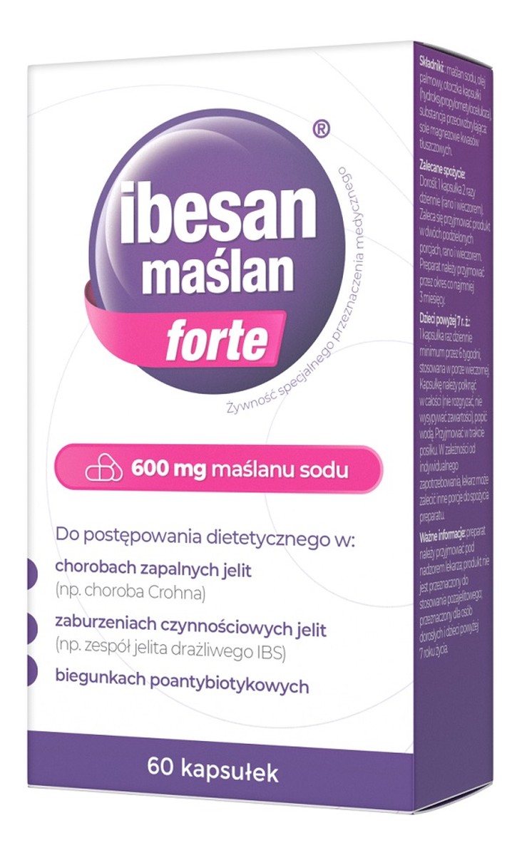 Maślan forte kapsułki wspierające zdrowie jelit 60 kapsułek