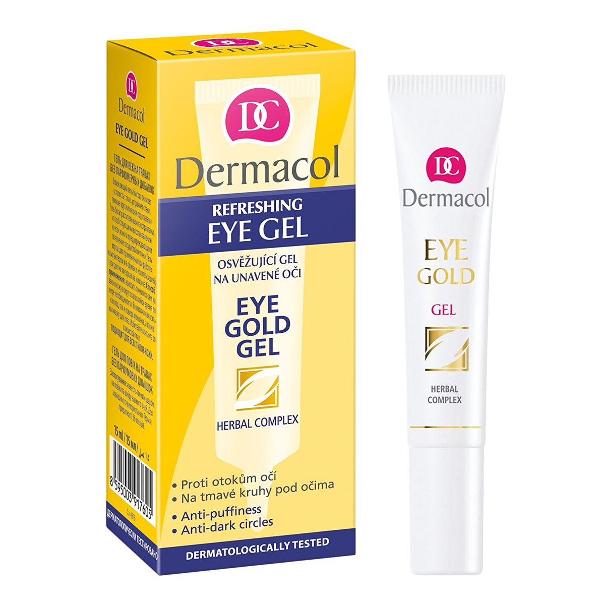 Dermacol Refreshing Eye Gold Odświeżający żel redukujący cienie pod oczami 15ml