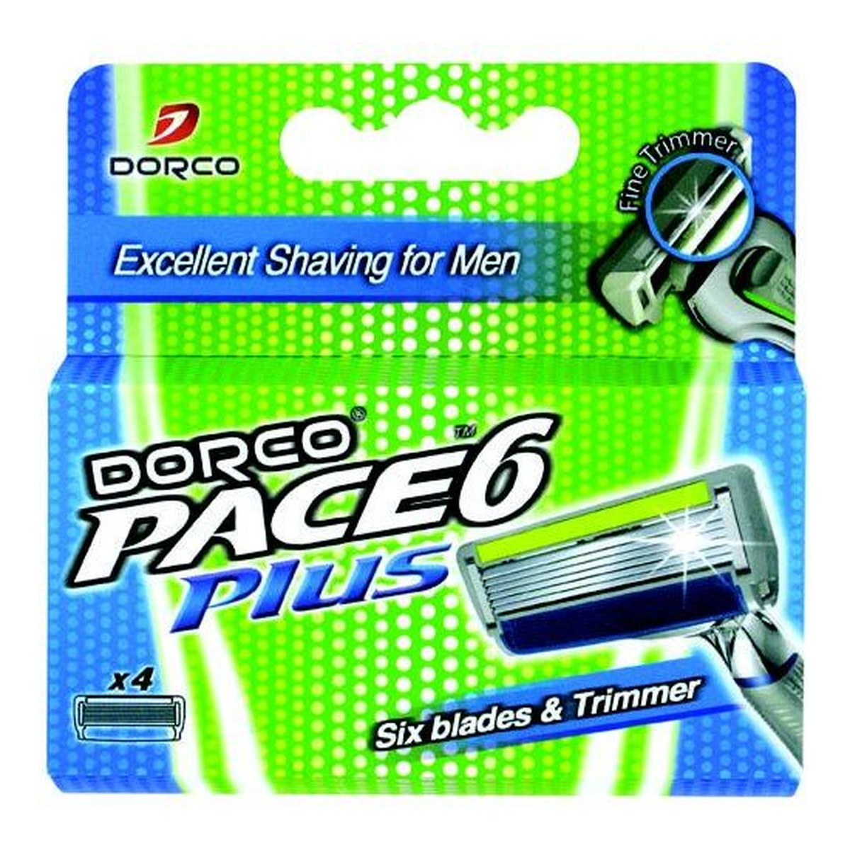 Dorco Pace 6Plus Wkłady do maszynki systemowej męskiej z trymerem 4 sztuki