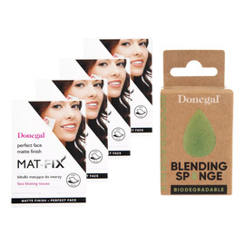 Bibułki matujące do twarzy Mat-Fix 4x 50 szt. + Gąbeczka do makijażu