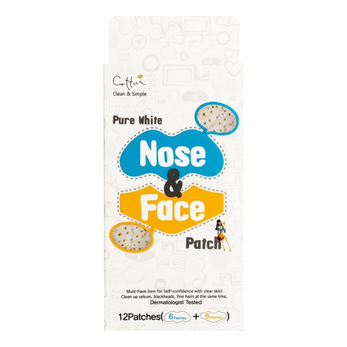 Cettua Pure White Nose 12 pasków oczyszczających na twarz