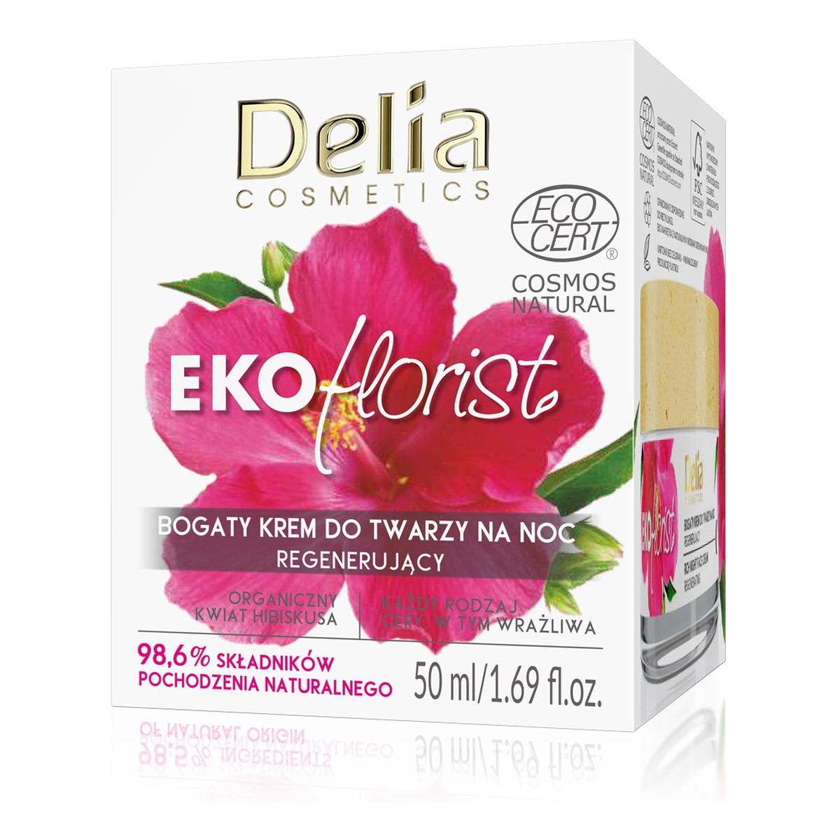 Delia EKOflorist Bogaty Krem do twarzy na noc - regenerujący Hibiskus 50ml