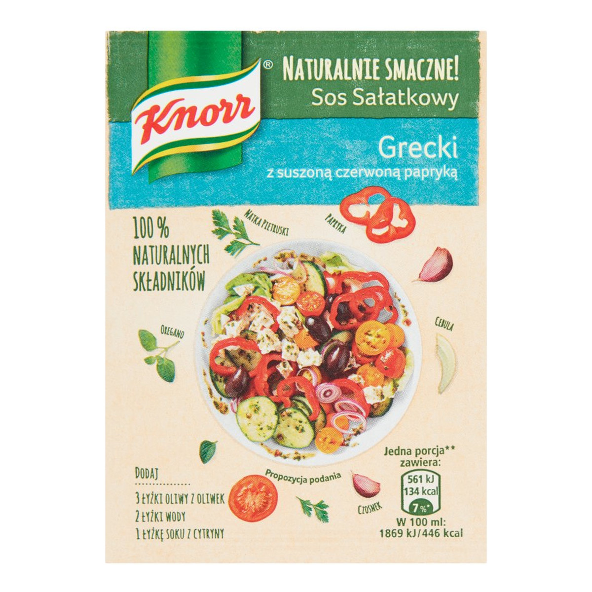 Knorr Naturalnie Smaczne! sos sałatkowy Grecki z suszoną czerwoną papryką 7g