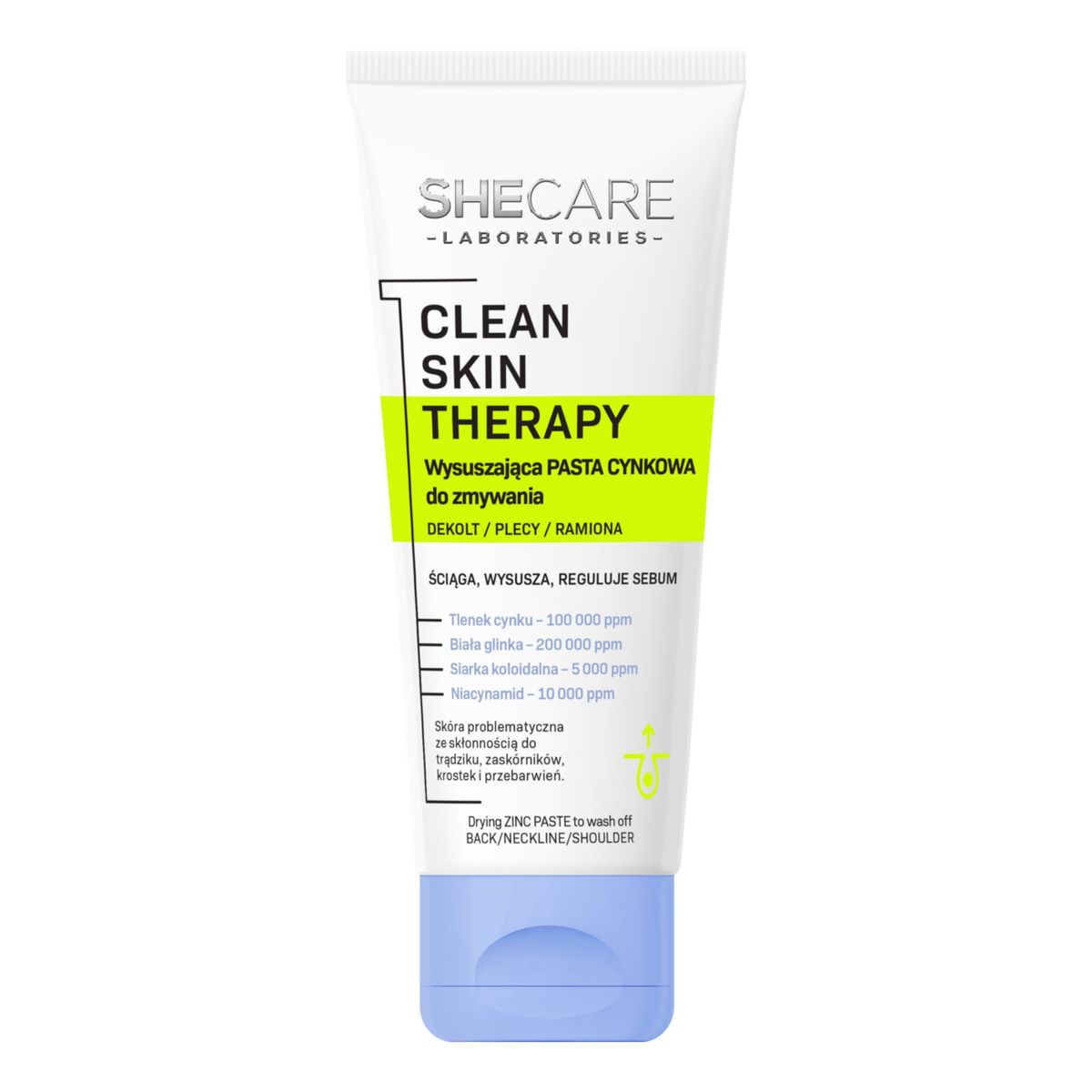 SheCare Clean Skin Theraphy Wysuszająca pasta cynkowa do zmywania 90g