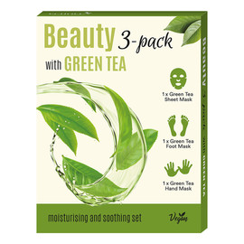 Beauty Green Tea 3w1 zestaw 3 maseczek do twarzy, rąk i stóp