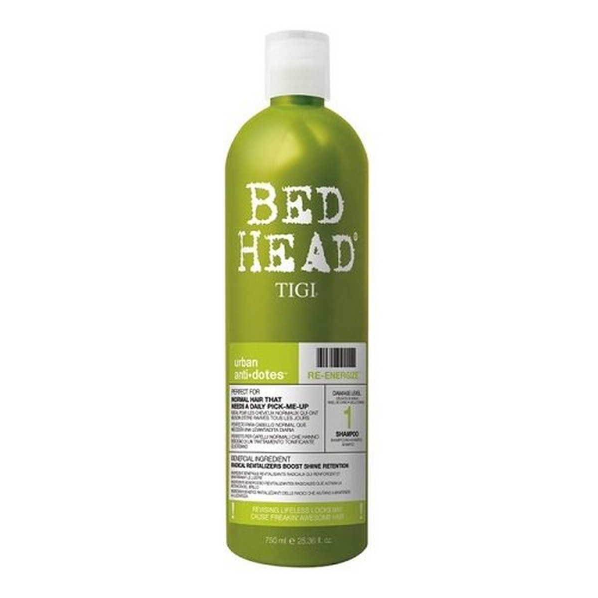 Tigi Bed Head Urban Antidotes Re-Energize Shampoo energizujący szampon do włosów normalnych 750ml