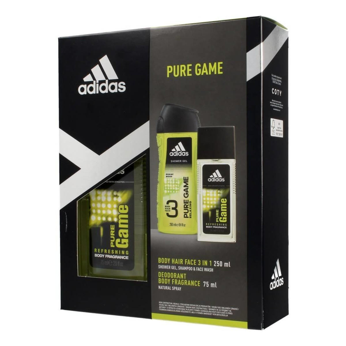 Adidas Pure Game zestaw (DEZODORANT 75ML+ŻEL pod prysznic 250ML)