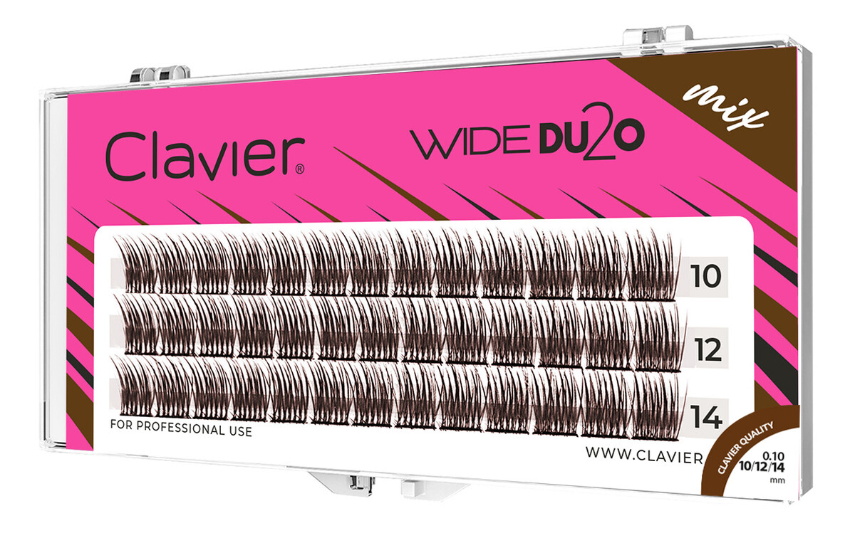 Kępki rzęs skręt C o objętości 10D 10-12-14mm Brown