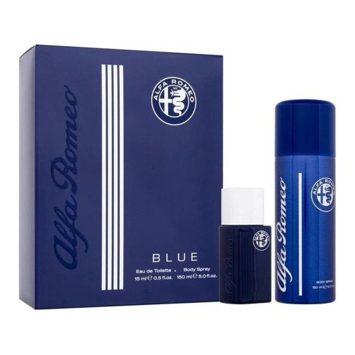 Alfa Romeo Blue zestaw woda toaletowa spray 15ml + perfumowany spray do ciała 150ml