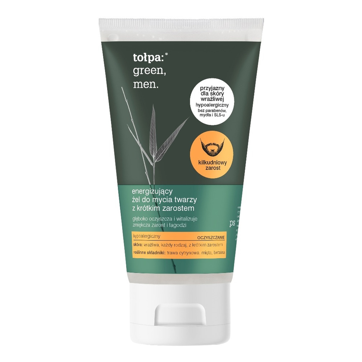 Tołpa Green Men energizujący żel do mycia twarzy z krótkim zarostem 150ml