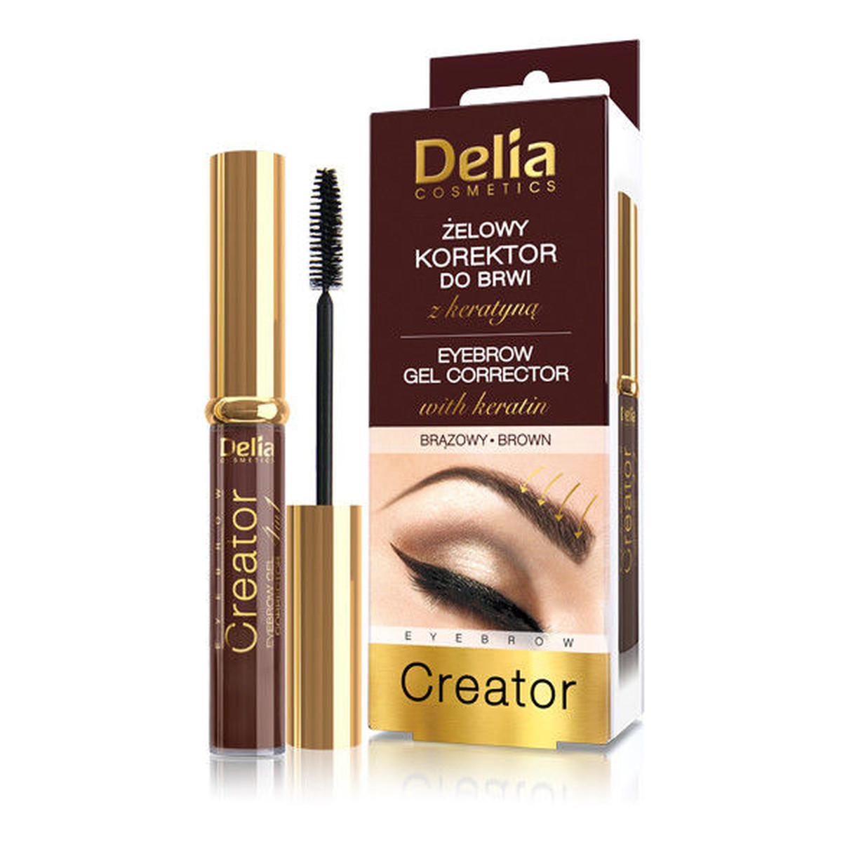 Delia Korektor Do Brwi Żelowy Z Keratyną 7ml
