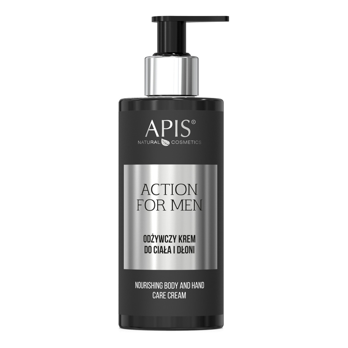 Apis Action For Men Zestaw świąteczny Nawilżający żel do mycia ciała 3w1 300ml + Odżywczy krem do ciała i dłoni 300ml