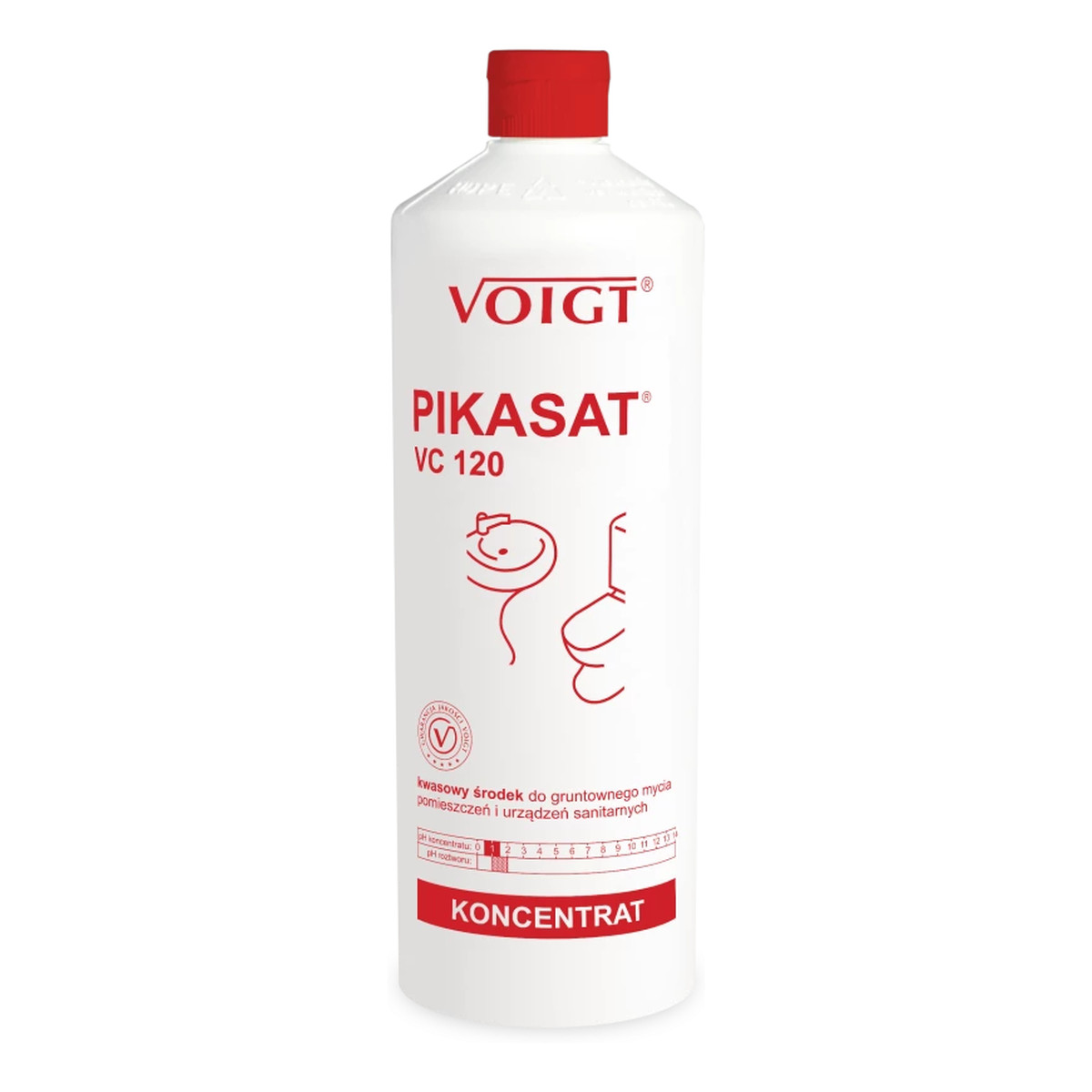 Voigt Pikasat Kwasowy Środek Do Gruntownego Mycia Pomieszczeń I Urządzeń sanitarnych VC120 1000ml