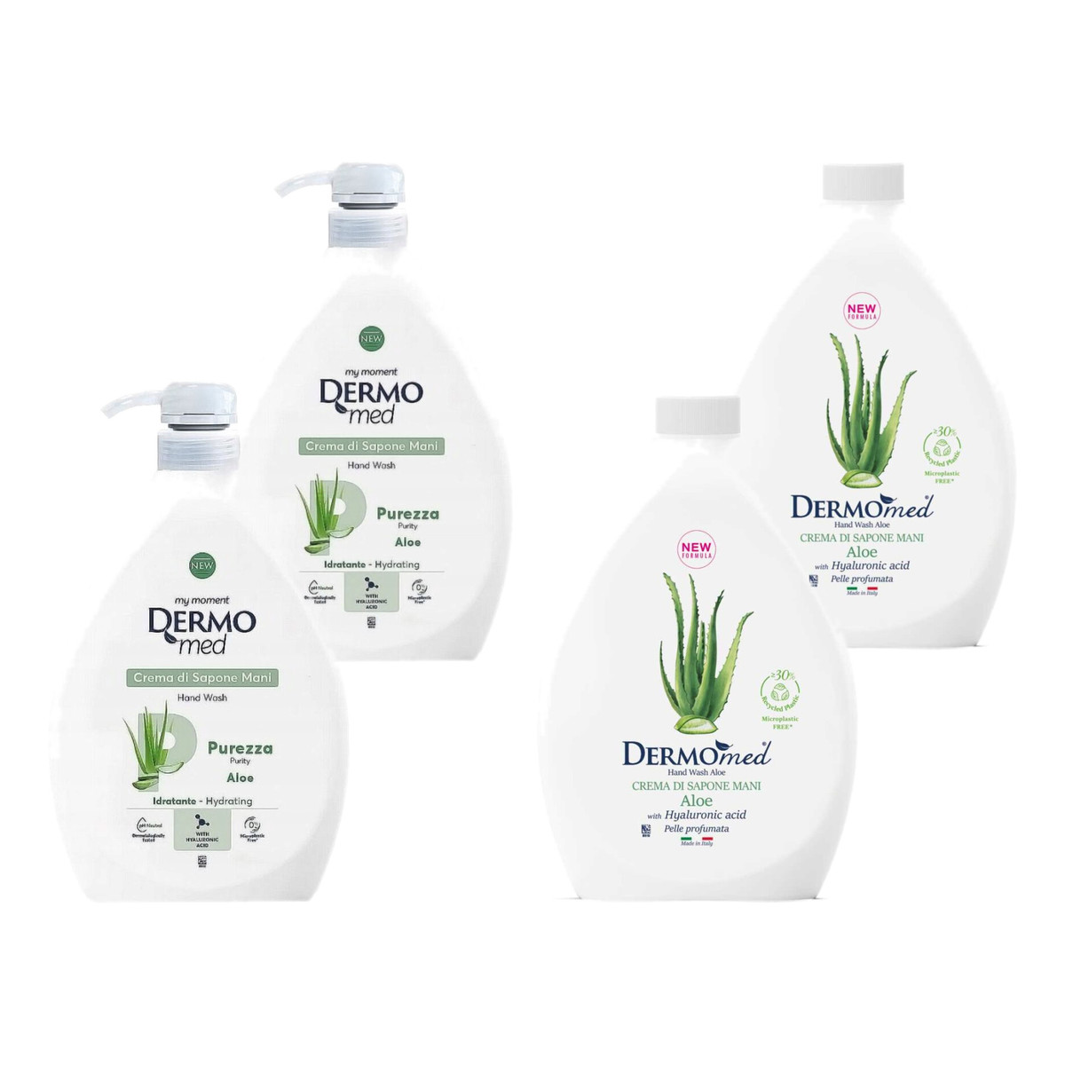 Dermomed Aloes Mydło w Płynie do Rąk 2x1L + Zapas 2x1L
