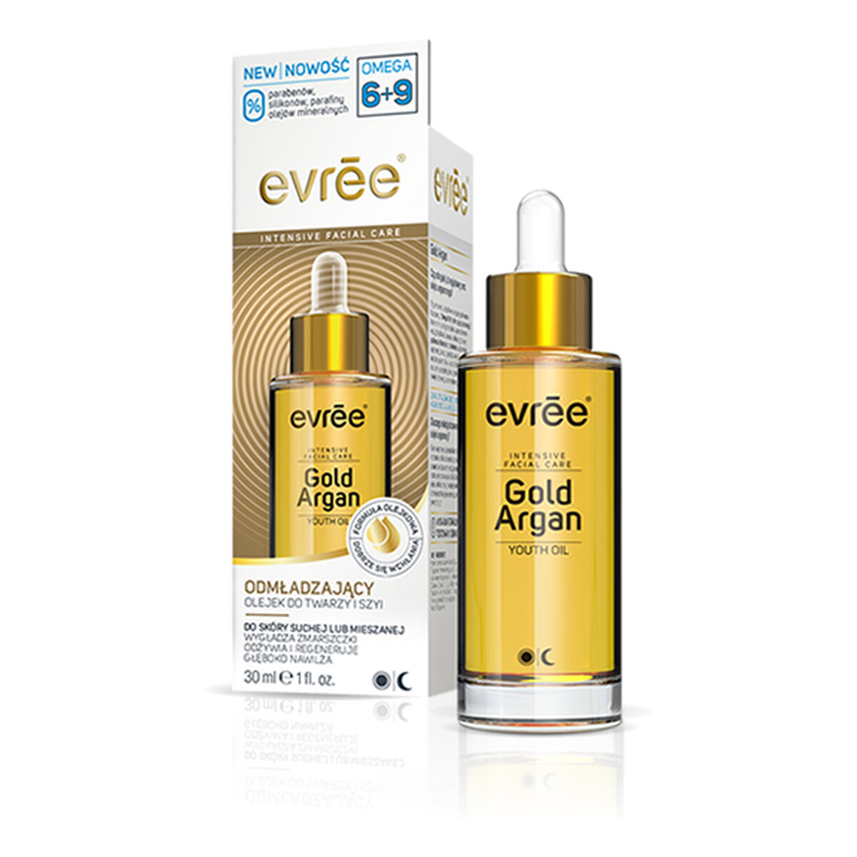 Evree Intensive Facial Care Gold Argan Odmładzający Olejek Do Twarzy i Szyi 30ml