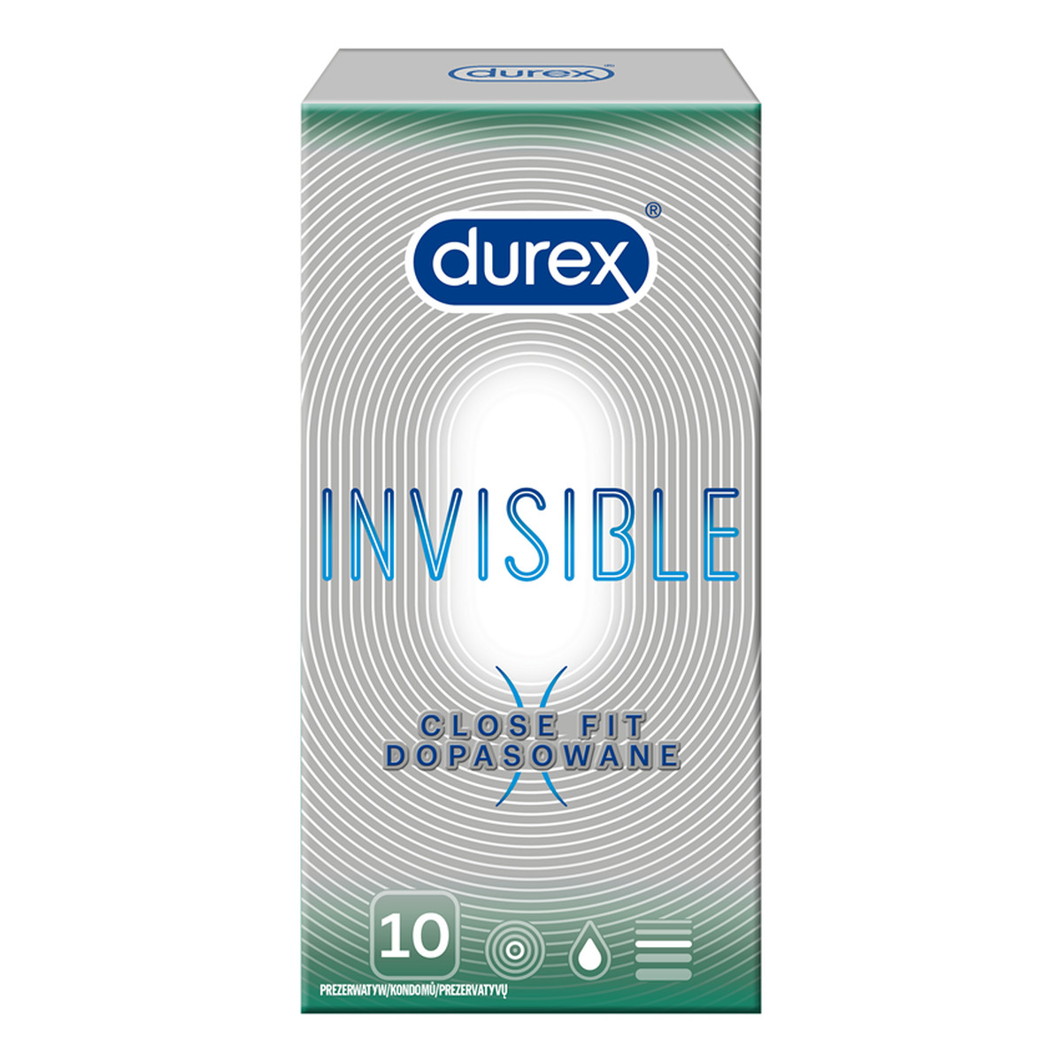 Durex Invisible close fit prezerwatywy dopasowane 10szt