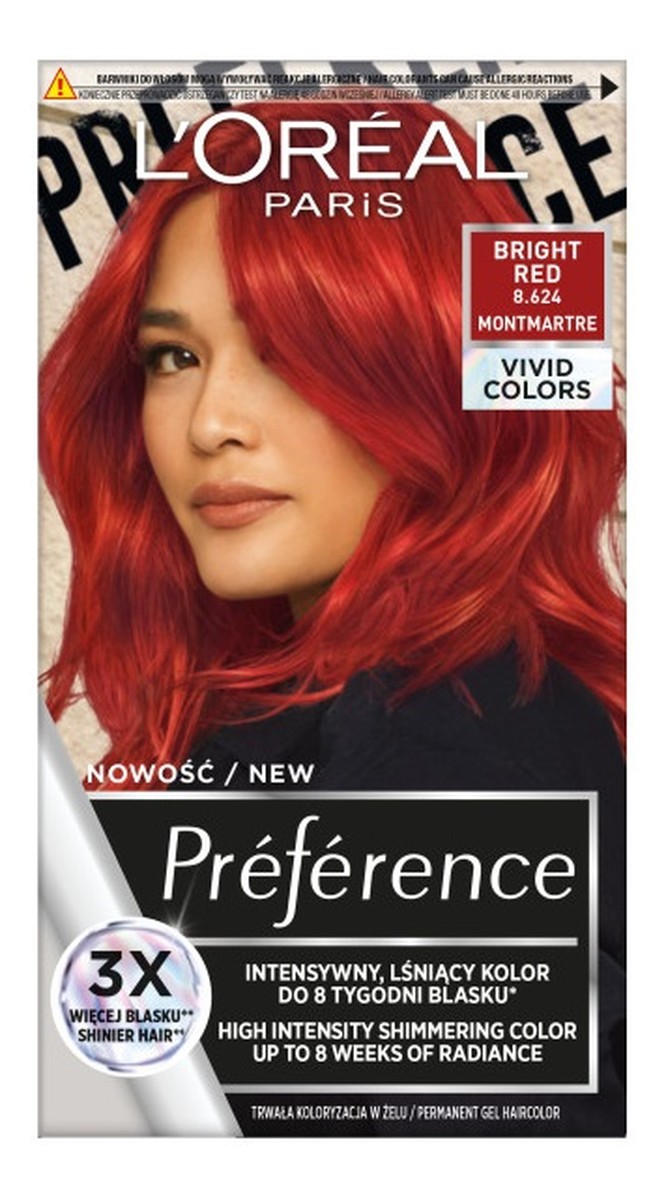 Preference vivid colors trwała farba do włosów 8.624 bright red